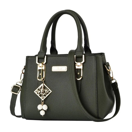 Trendy Leather Handbags Large Capacity Open Pocket Shoulder Bag Polyester Cotton Messenger Bag