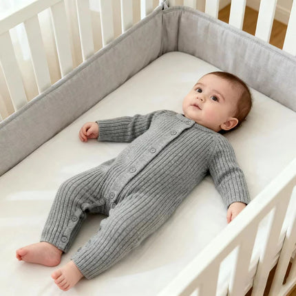 2025 New 0-24M Spring Toddler Baby Boy Girl Knitted Romper Infant Baby Boys Girls Solid Knitted Jumpsuit Baby Crawling Clothes