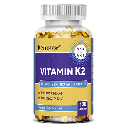 Vitamin K2 Supplement - Supports Bone Density, Teeth, Skin, Heart Health and Immunity, Non-GMO, 120 Capsules