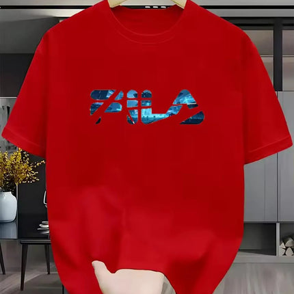 New men's running T-shirt - Spring/Summer lightweight top - Cool letter print - Breathable and casual sports T-shirt