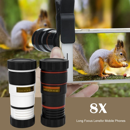 8 Times Monocular Telephoto Phone Lens Camera with Clip Universal Zoom Lens Highdefinition Focusing Effect Photography Camera