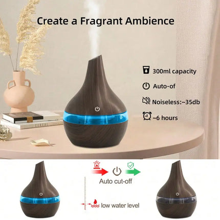 With Remote Control 300ml Cool Mist Humidifier & Oil Diffuser With 7 LED Lights For Ultimate Conven