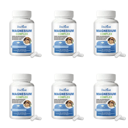 Triple Magnesium Complex Capsules with Glycinate Citrate and Oxide Daily Wellness and Mineral Nutrition Supplement 60 Count