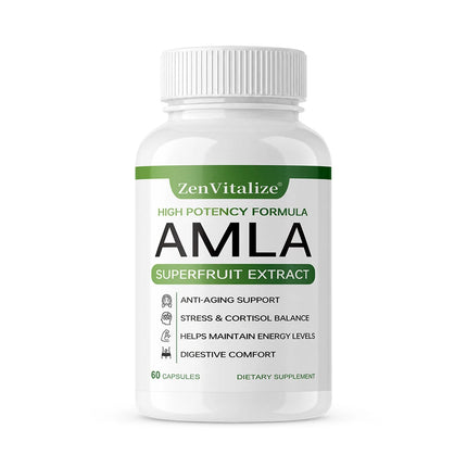 Organic Amla Capsules 1000mg, Antioxidant, Daily Immune, Rejuvenation, Digestive  & Heart Wellness Support, Vegan