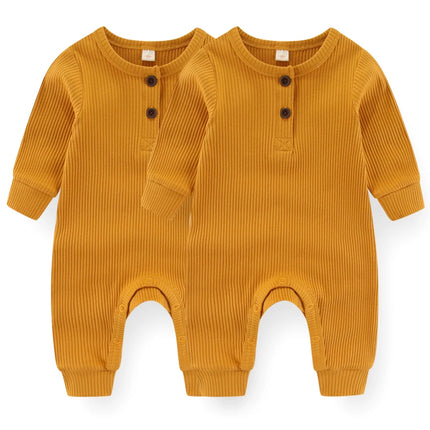 Unisex Rompers 2/3Pieces New Born Baby Girl Clothes Sets 0-24M Baby Boy Clothes Solid Color Zipper Cartoon Autumn Spring Bebes