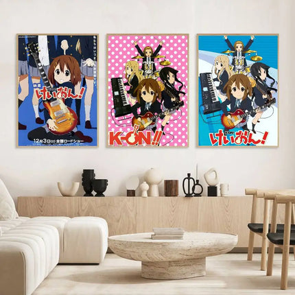 Anime Kawaii Girl K-On Cute Poster HD art sticky wall waterproof home living room bedroom bar aesthetic decoration