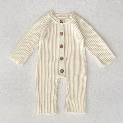 2025 New Autumn 0-24M Children Clothes Newborn Baby Girls Knitted Bodysuits Long Sleeves Lace Splice Korean Style Climbing Suit