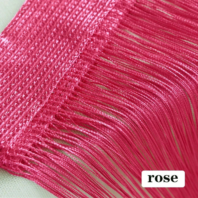100x200cm Thread Curtains Screen Ribbon String Divider Blind for Living Room Door Wall Window Panel Tassel Curtain