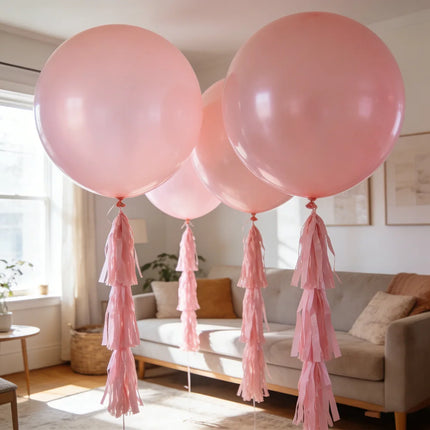 36inch Giant Balloon Wedding Decoration Colorful Tassel Happy Birthday Live Arrangement Black White Red Purple Helium Balloon