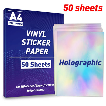 A4 Paper Sheets Adhesive Printable Label Sticker Paper Glossy for Inkjet Printer White Vinyl Label Copy Paper Gift Sticker