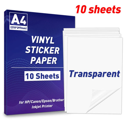 A4 Paper Sheets Adhesive Printable Label Sticker Paper Glossy for Inkjet Printer White Vinyl Label Copy Paper Gift Sticker