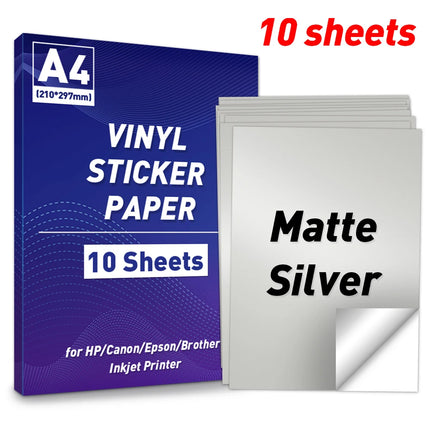 A4 Paper Sheets Adhesive Printable Label Sticker Paper Glossy for Inkjet Printer White Vinyl Label Copy Paper Gift Sticker
