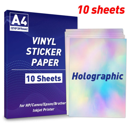 A4 Paper Sheets Adhesive Printable Label Sticker Paper Glossy for Inkjet Printer White Vinyl Label Copy Paper Gift Sticker